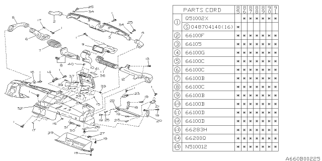 1986 Subaru XT Instrument Panel Diagram 7