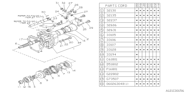 1991 Subaru XT Manual Transmission Transfer & Extension Diagram 8