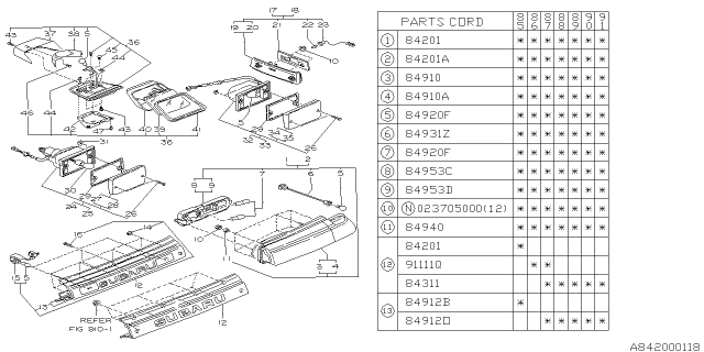 1986 Subaru XT Lens And Body LH Diagram for 84912GA101