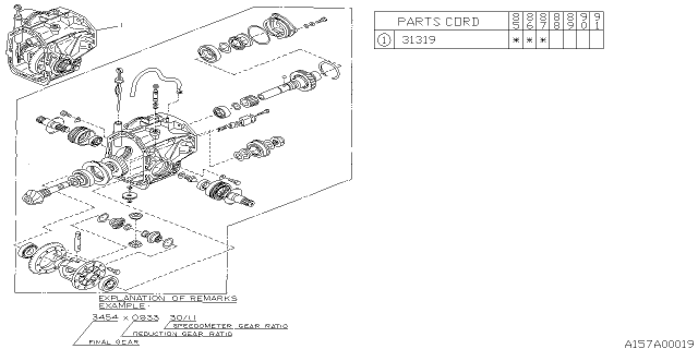 1987 Subaru XT Reduction Case Diagram 1