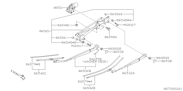 2021 Subaru Outback Rubber Single Diagram for 86579AN07A