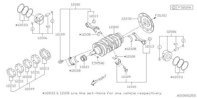 2021 Subaru Legacy Piston & Crankshaft Diagram