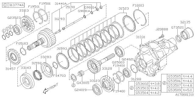 2020 Subaru Legacy PT170394 Thr Bearing 36X53X3. Diagram for 806536020
