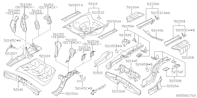 2020 Subaru Legacy Body Panel Diagram 4