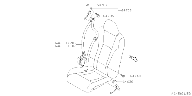 2021 Subaru Outback Front Seat Belt Diagram
