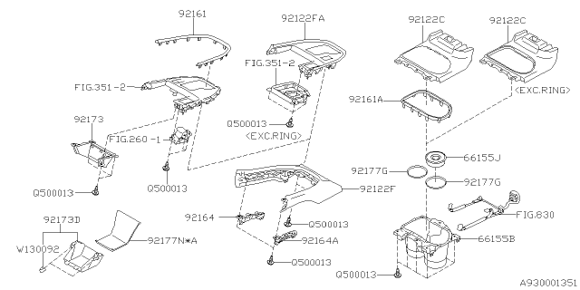 2020 Subaru Legacy Console Box Diagram 2