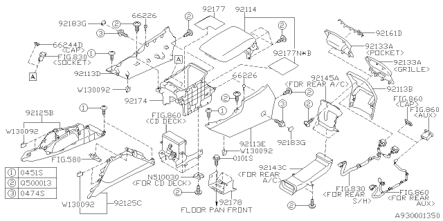 2020 Subaru Outback Console Box Diagram 1