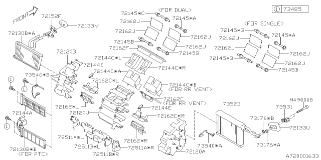 2021 Subaru Outback Plate Diagram for 72144AN04A