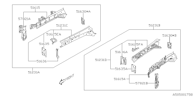 2021 Subaru Legacy Body Panel Diagram 5