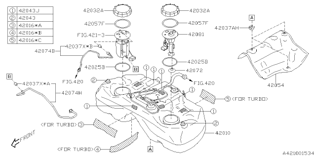 2021 Subaru Outback Tube Delivery Diagram for 42074FL520
