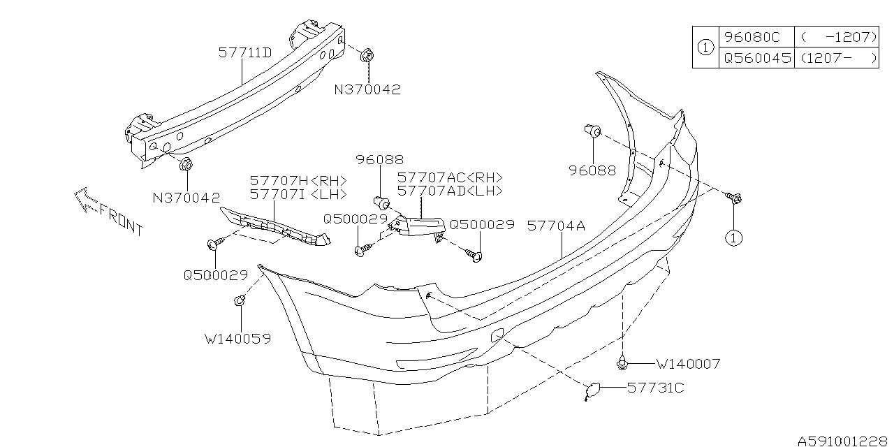 57704SC010 - Genuine Subaru BUMPER FACE REAR