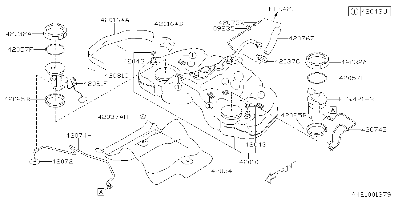 42081CA000 Genuine Subaru LEVEL SENSOR SUB