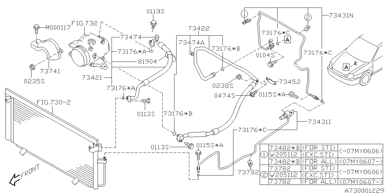 73039AA300 Genuine Subaru O RING