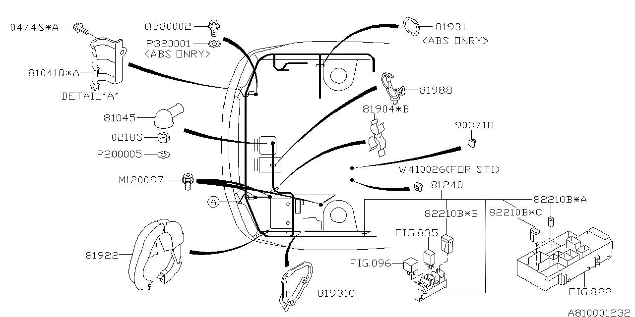 81202FE033 - Genuine Subaru HARNESS FRONT