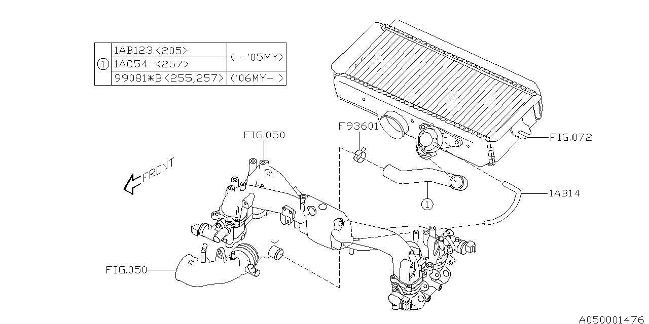 99071AC540 - Genuine Subaru HOSE VACUUM