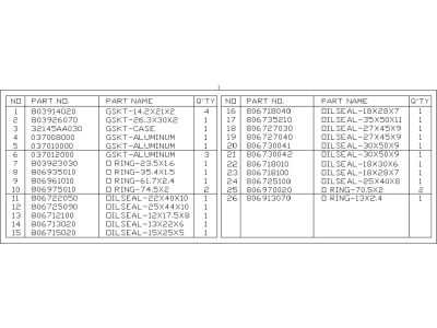 Subaru 32001AA000 GASKET/SEAL Kit Mt