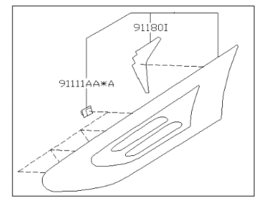 Subaru 91112CA250M2 GARNISH Front Fender RH