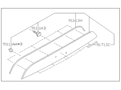 Subaru 91112CA300M2 GARNISH Assembly Trunk