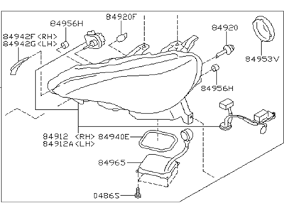 Subaru 84002CA390 Driver Side Headlamp Assembly