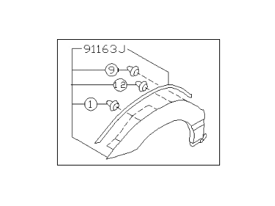 Subaru 91112AE59AMF GARNISH Assembly Fender