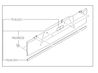 Subaru 91112AE75BVW GARNISH Assembly Tail Gate