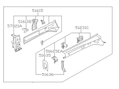 Subaru 51620FL4109P Frame Side Complete Right