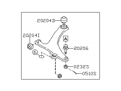 Subaru 20202AG03A Arm Assembly Front LH
