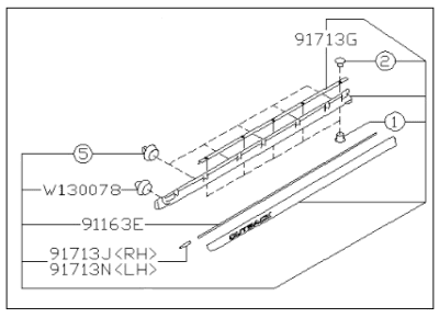 2017 Subaru Outback Door Moldings - 91112AL610