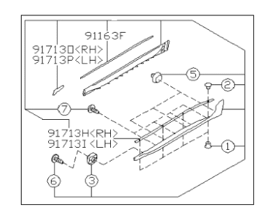 Subaru 91112AL630 GARNISH Rear Door LH