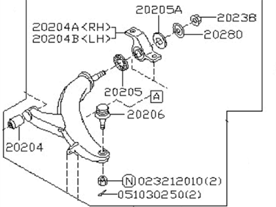 Subaru 20202SA000 T/V Link Assembly RH