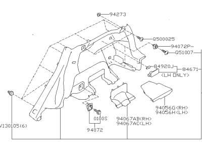 Subaru 94027FL01AVH Trim Panel Assembly Apron Left