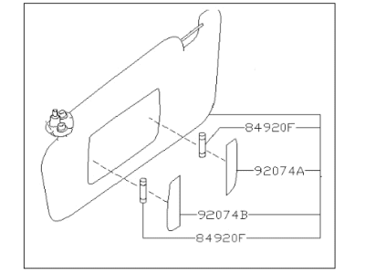 Subaru 92011AL17AME Left Sun Visor Assembly