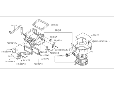 Subaru 72210AC110 Heater Blower Assembly