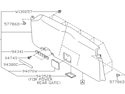 Subaru 94320SJ000VH Trim PNL Assembly R GLWR